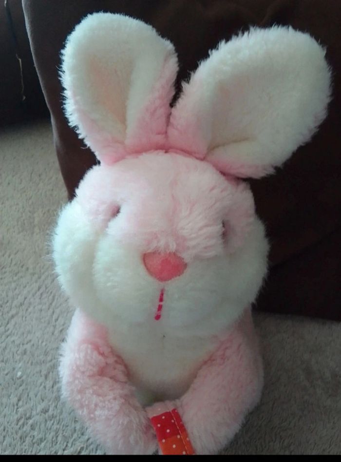 Peluche lapin avec son panier tbe - photo numéro 3