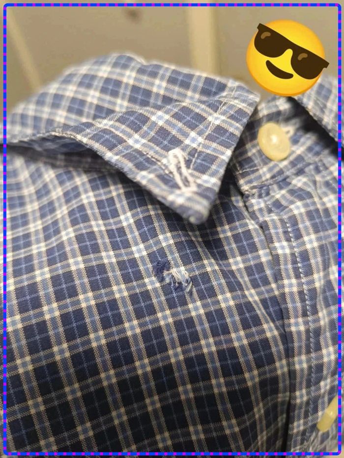 Chemise Ralph Lauren Custom Fit – Carreaux bleu marine et écru – Taille L (16½ / 42) - photo numéro 8