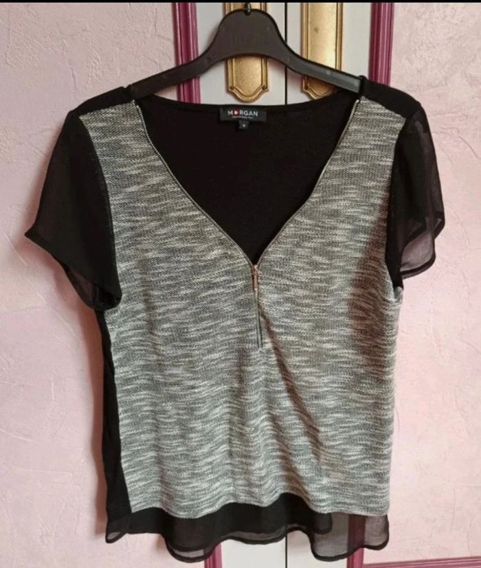 Haut Morgan gris-noir T.M(38)