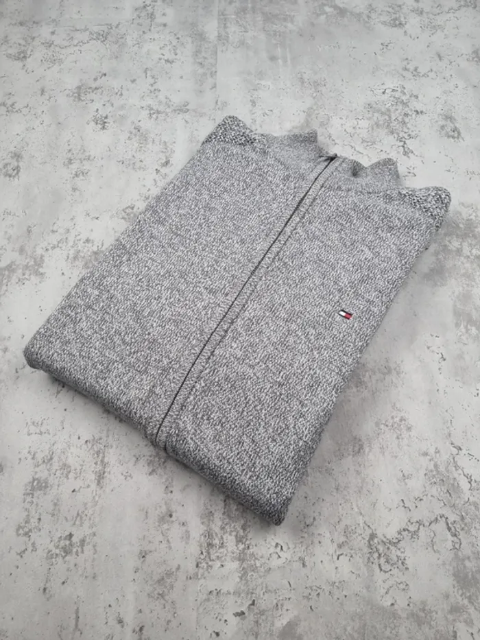 Gilet zippé Tommy Hilfiger gris – Taille XXL Hommes (mesures en photos)