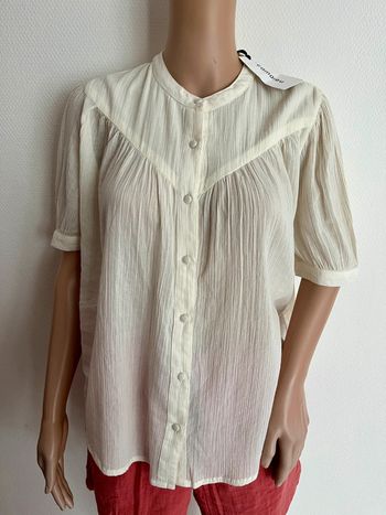 Blouse, chemisier écru, crème taille M 100% coton