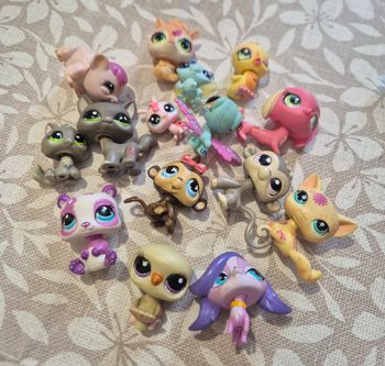 lot littlest pet shop  15 figurines lps  animaux variés