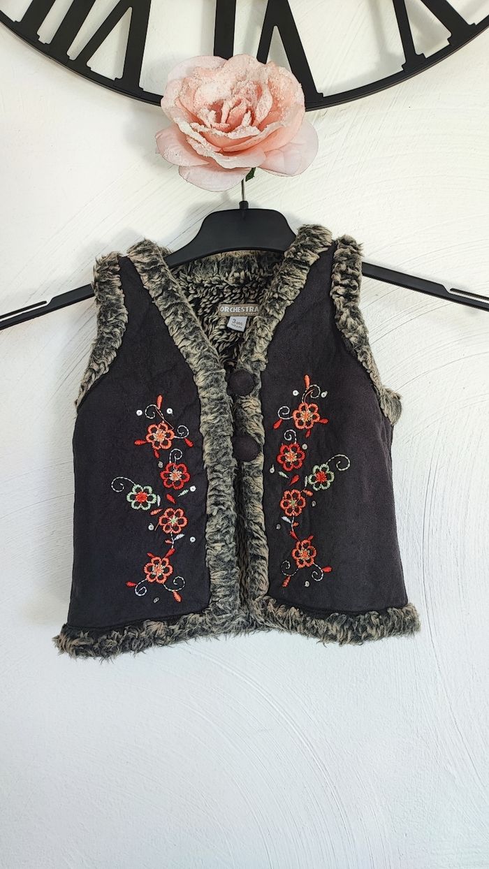 Gilet sans manche fourré orchestra 3 ans