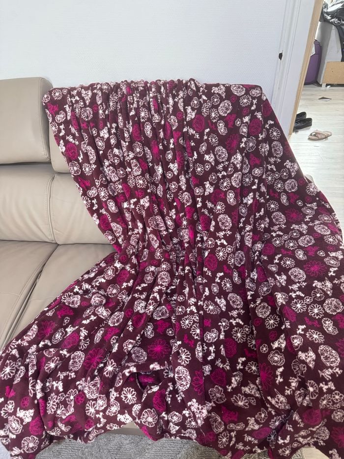 Plaid  Fleuri et violet  très doux , 200 × 230 cm - photo numéro 3