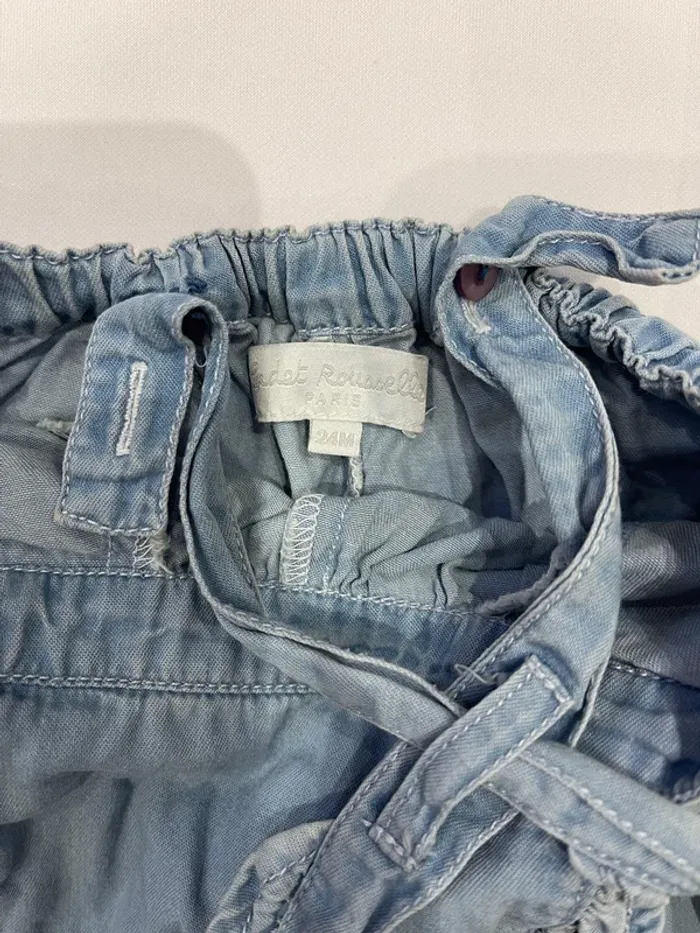 Salopette bébé fille en jean - Cadet Rousselle - 24 mois - photo numéro 2