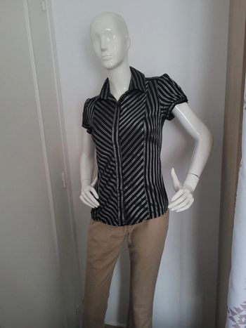 Chemise noir et argent