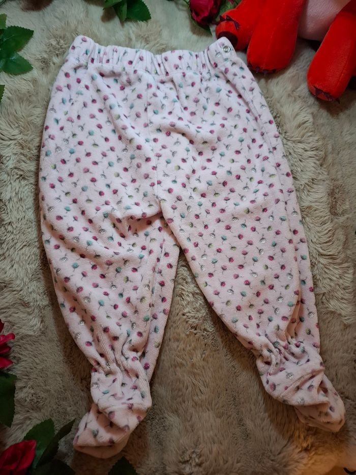 Pantalon de pyjama rose fleuri - 18 mois
