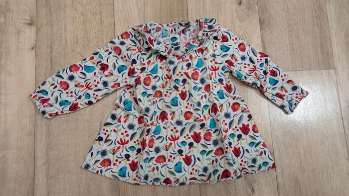 Blouse manches longues fleurs/oiseau 18 Mois - photo numéro 2