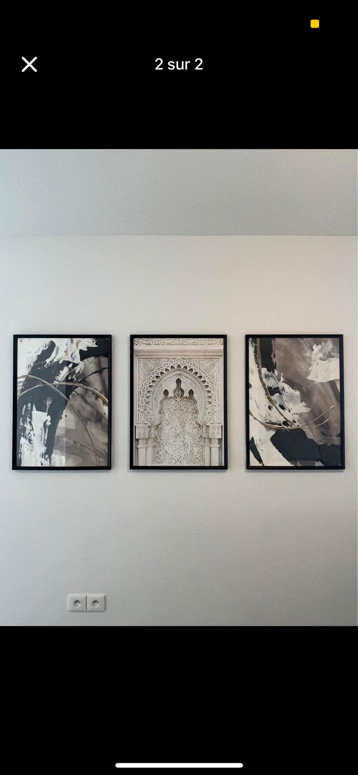 Lot de 3 tableaux en bois