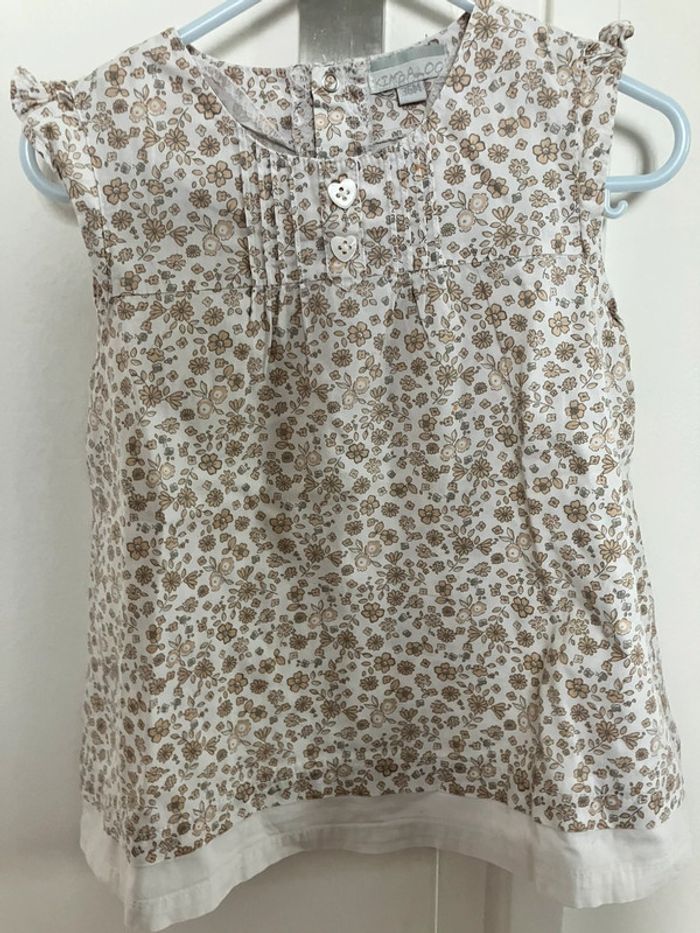 Jolie robe courte blanche à fleurs été 36 mois Kimbaloo