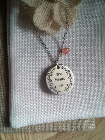 Collier mimi et pierres de tourmaline melon d'eau