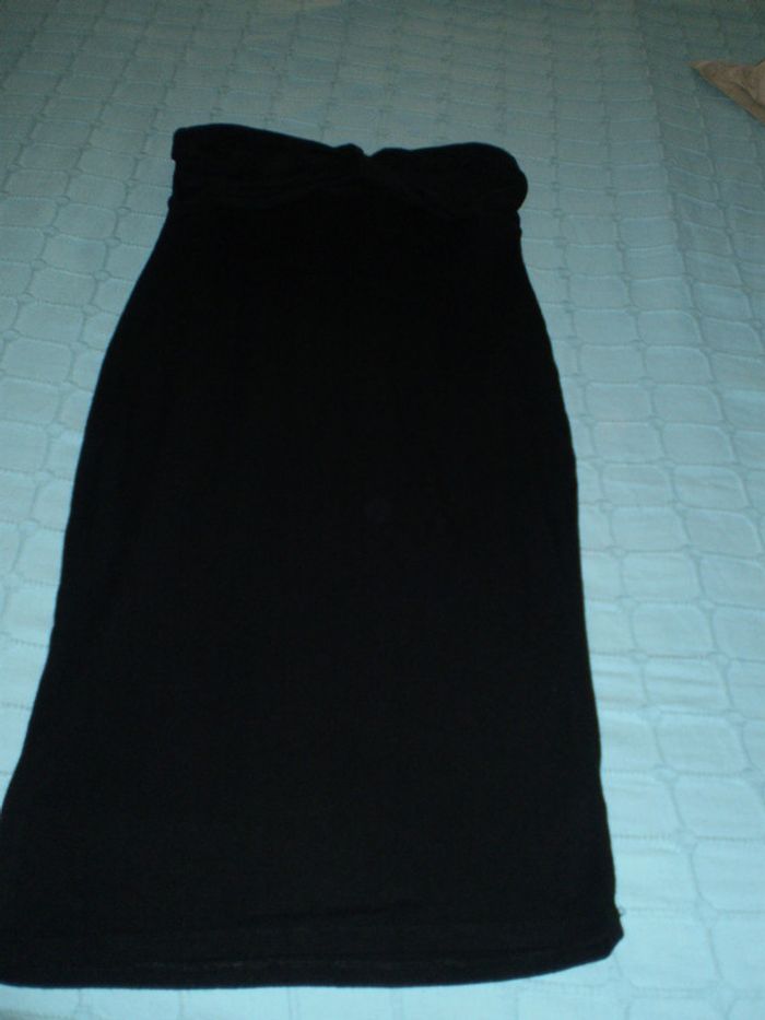 robe noir fourreau en coton extensible pour l'été t 38 - photo numéro 4