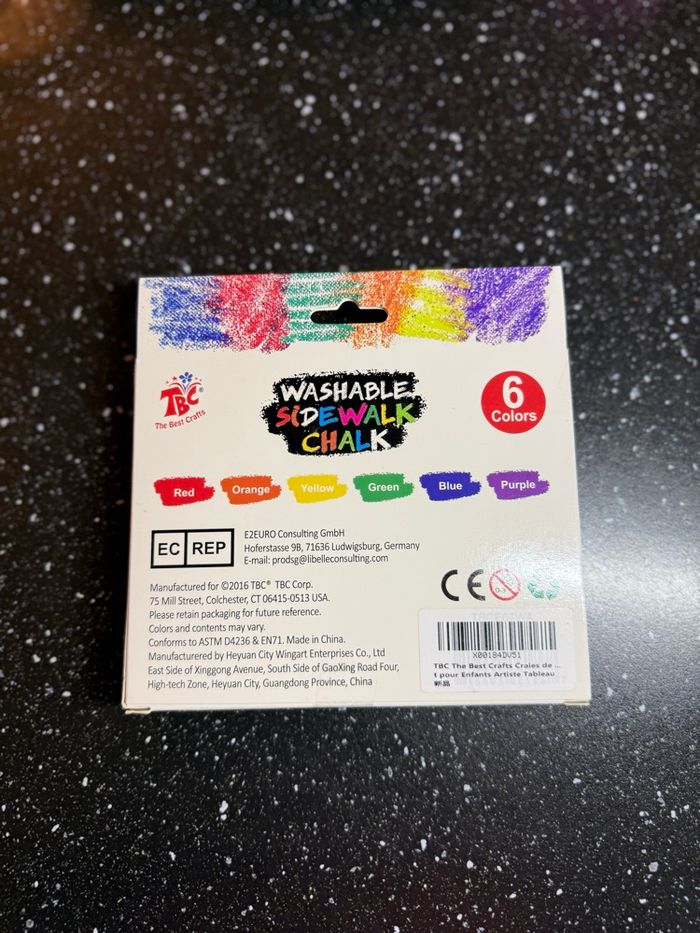 Craies lavables Sidewalk Chalk Glitter – 6 couleurs - photo numéro 2