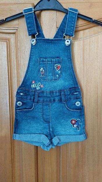 Salopette short jean