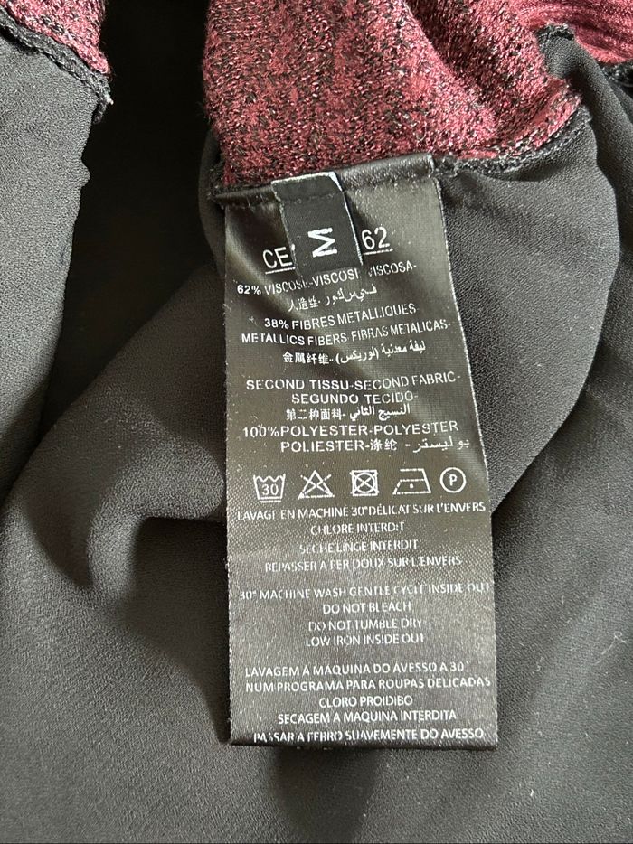 Pull bordeaux et noir pailleté Le Temps des Cerises taille M jamais porté - photo numéro 10
