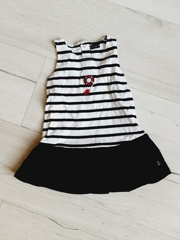 Vêtement bébé fille robe rayée marine Little week-end 18 mois