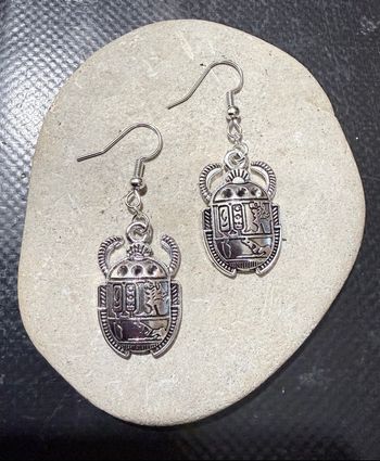 Boucles d’oreilles Scarabée Egypte acier inoxydable 