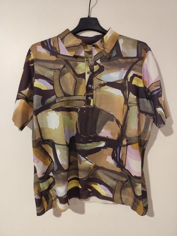 Blouse kaki et colorée taille 40 Vintage 