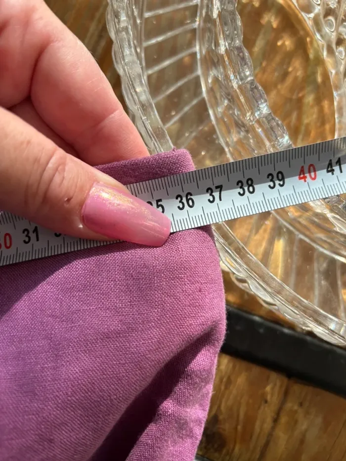 Jupe droite très longue en lin brodé main taille 38 - photo numéro 9
