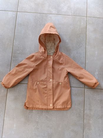 Veste coupe vent ciré capuche vieux rose 36 mois Kiabi