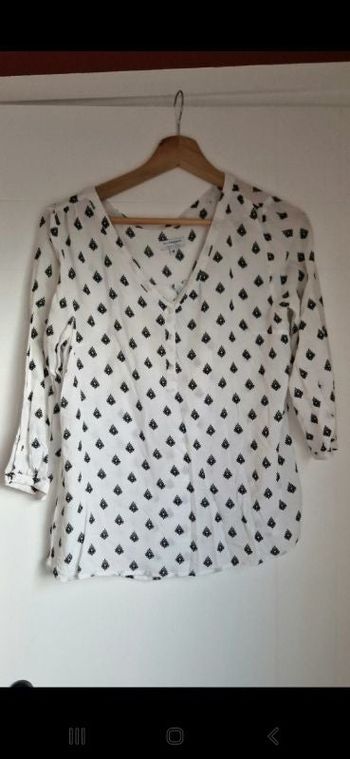 Blouse blanches imprimés noirs Naf Naf