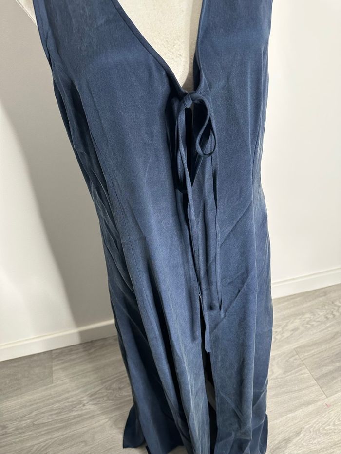 Robe longue oversize ouverte bleue marine Cerruti Vintage T40 L - photo numéro 2