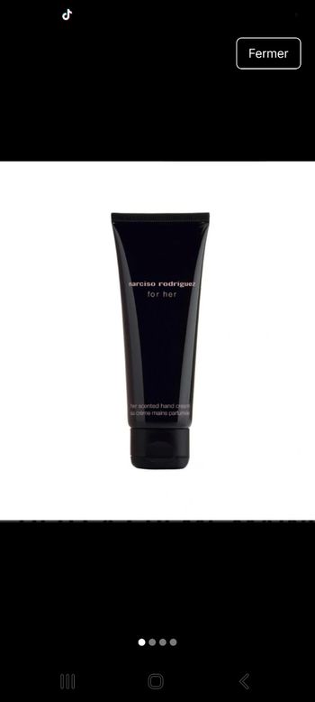 Creme pour les mains parfumée narciso Rodriguez.