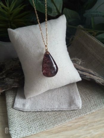 Collier agate mousse, pierre naturelle