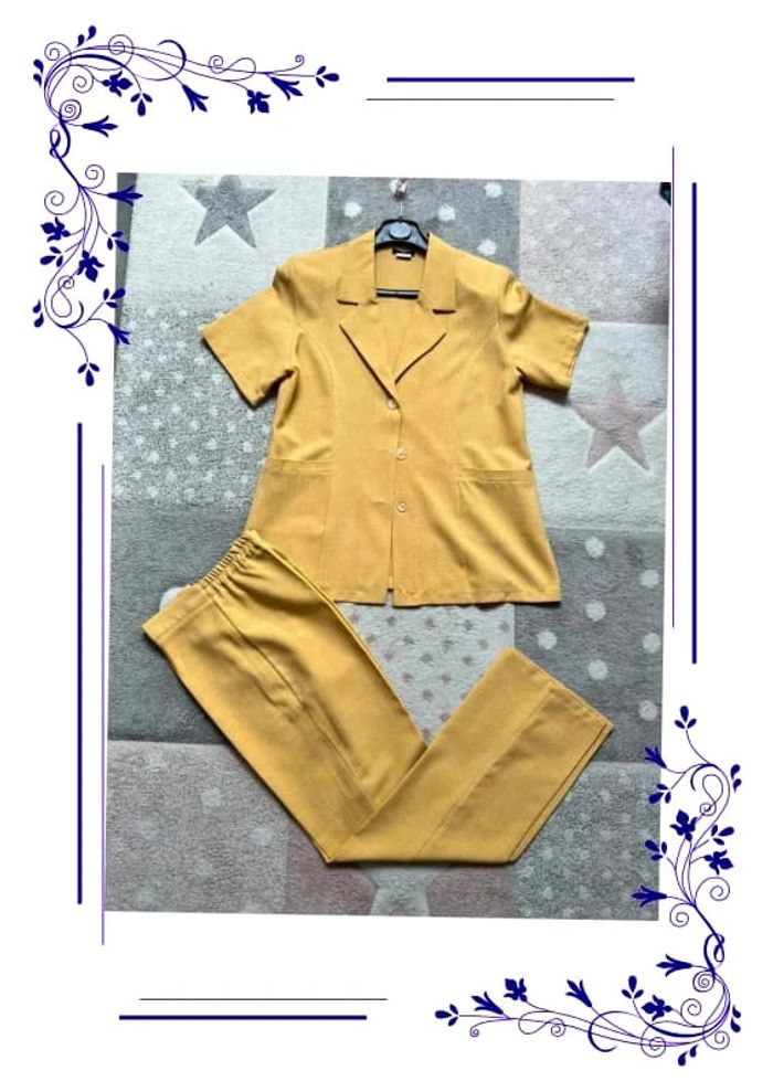 Ensemble été jaune pantalon et chemise T4