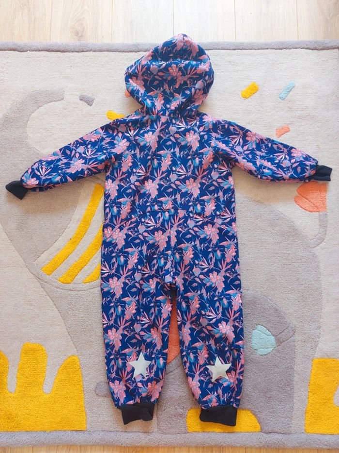 Combinaison de pluie iELM softshell marines feuilles fleurs 104 cm 4 ans - photo numéro 7