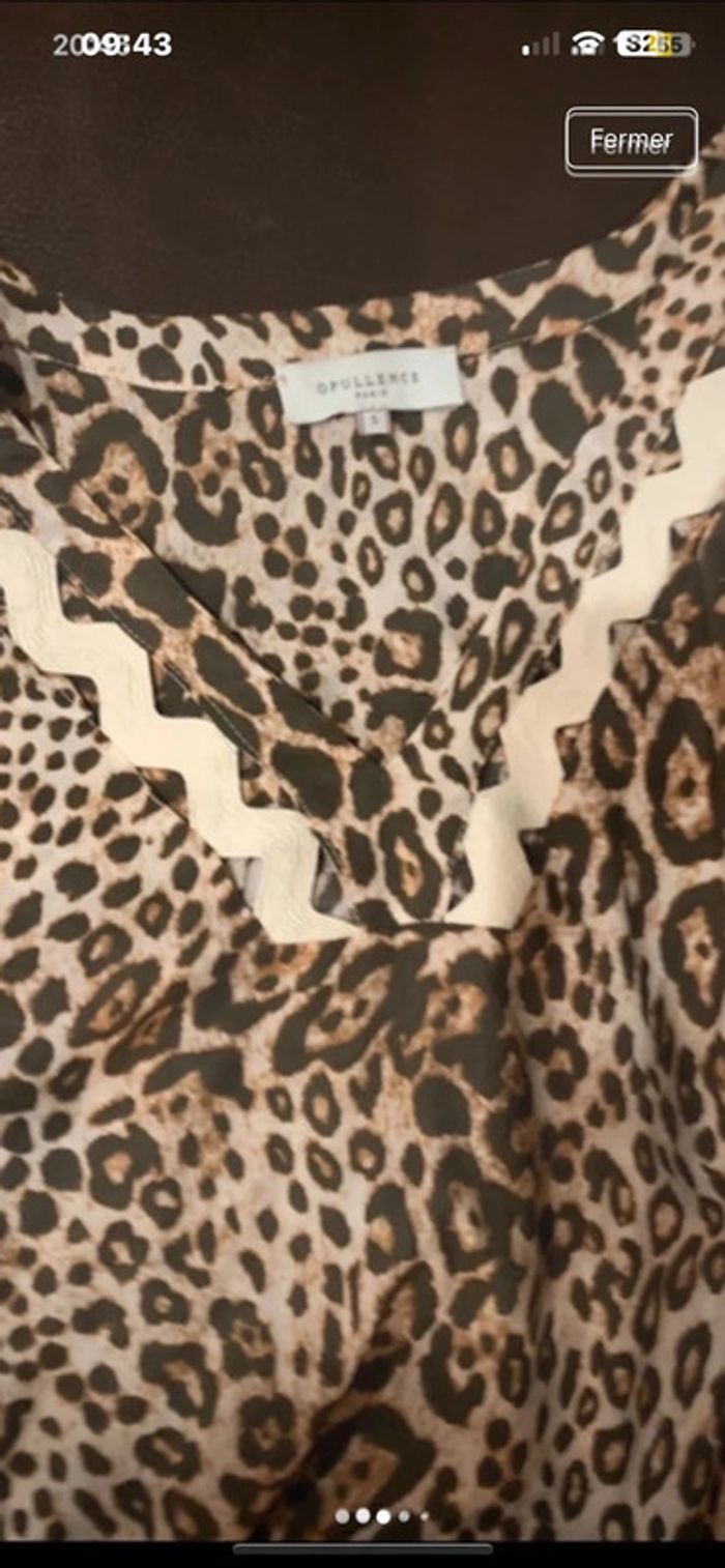 Blouse léopard manches longues coton - photo numéro 3