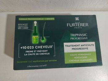 Antichute Triphasic progressive René Furterer chute hormonale, héréditaire, cheveux clairsemes
