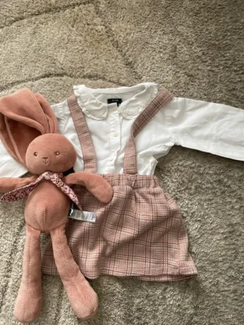 Chemise col Claudine et jupe 12 mois