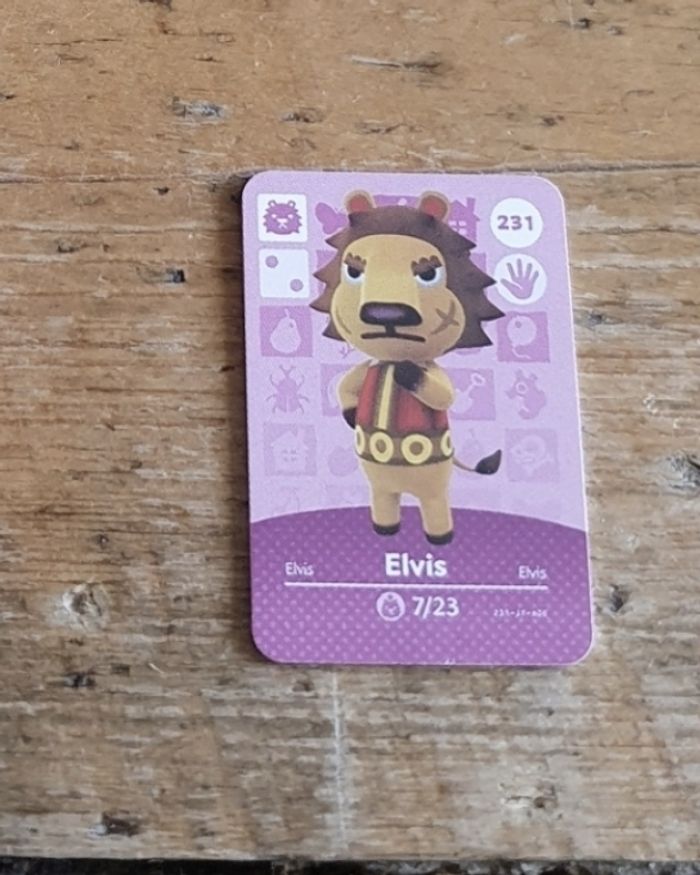 Mini Carte Amiibo NFC Animal Crossing Nintendo Elvis