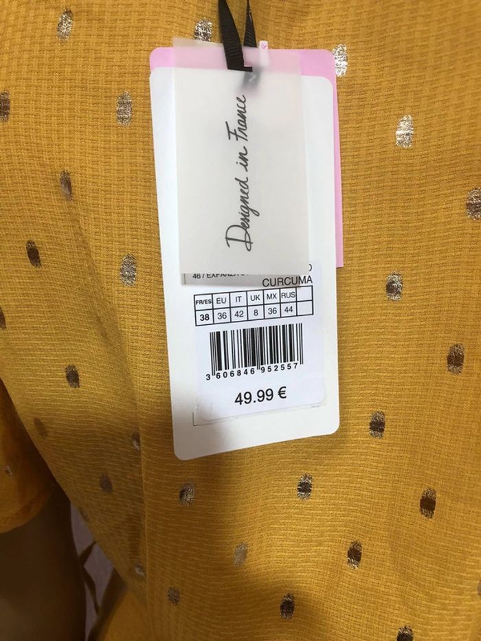 Blouse cache coeur naf naf moutarde -  n e u v e - photo numéro 3