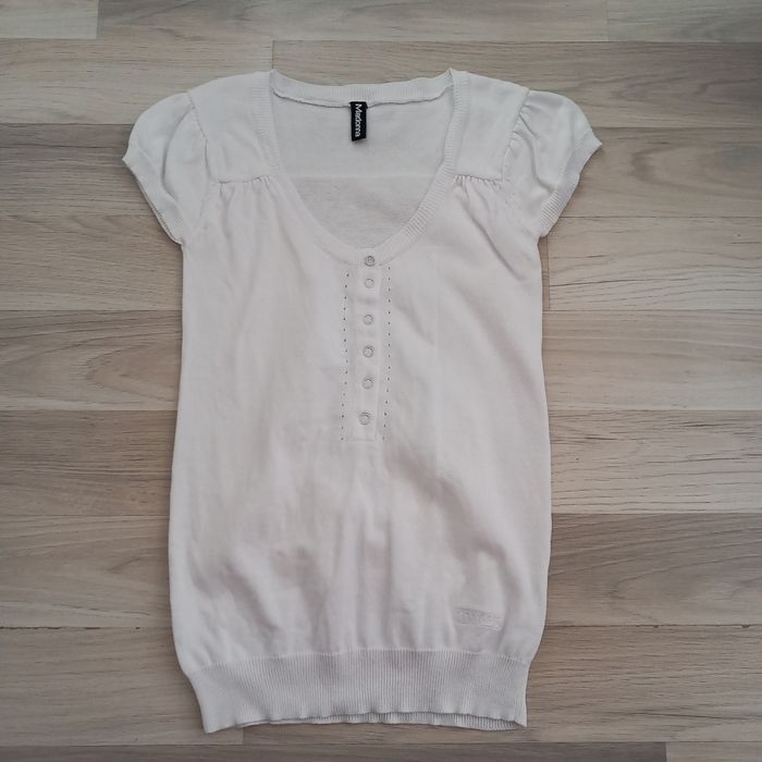 Chemisier femme blanc à manches courtes Madonna taille M