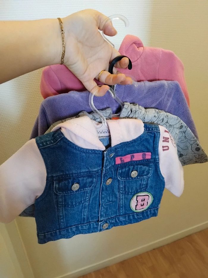 Lot veste à capuche fille 6mois - photo numéro 12