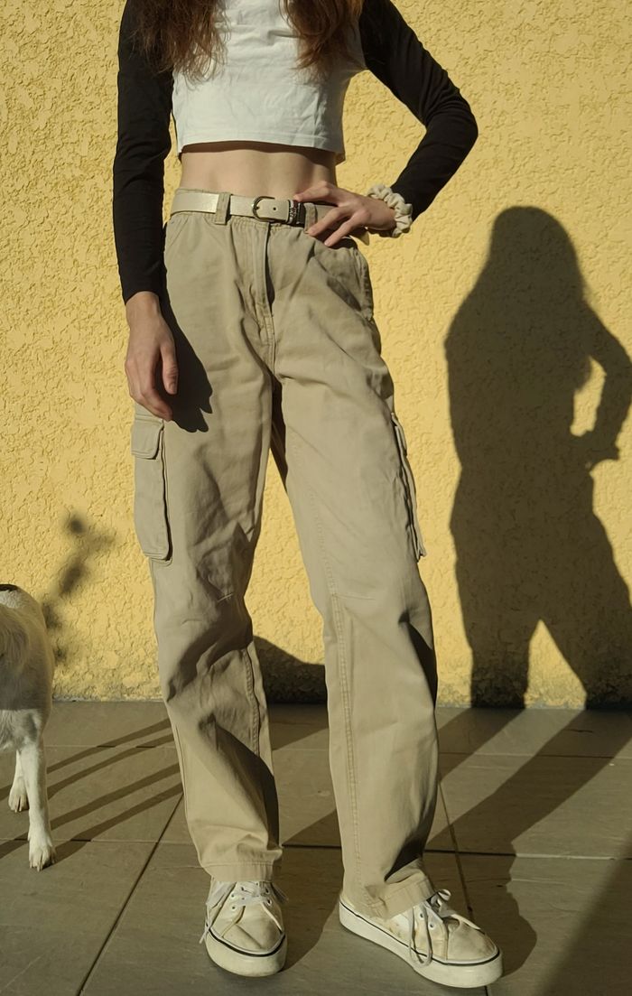 Pantalon cargo marron clair