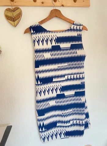 Robe état rayé bleu et blanc