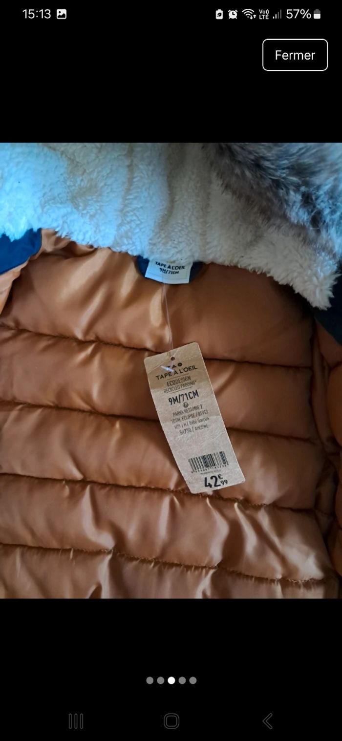 Manteau neuf 9mois - photo numéro 3