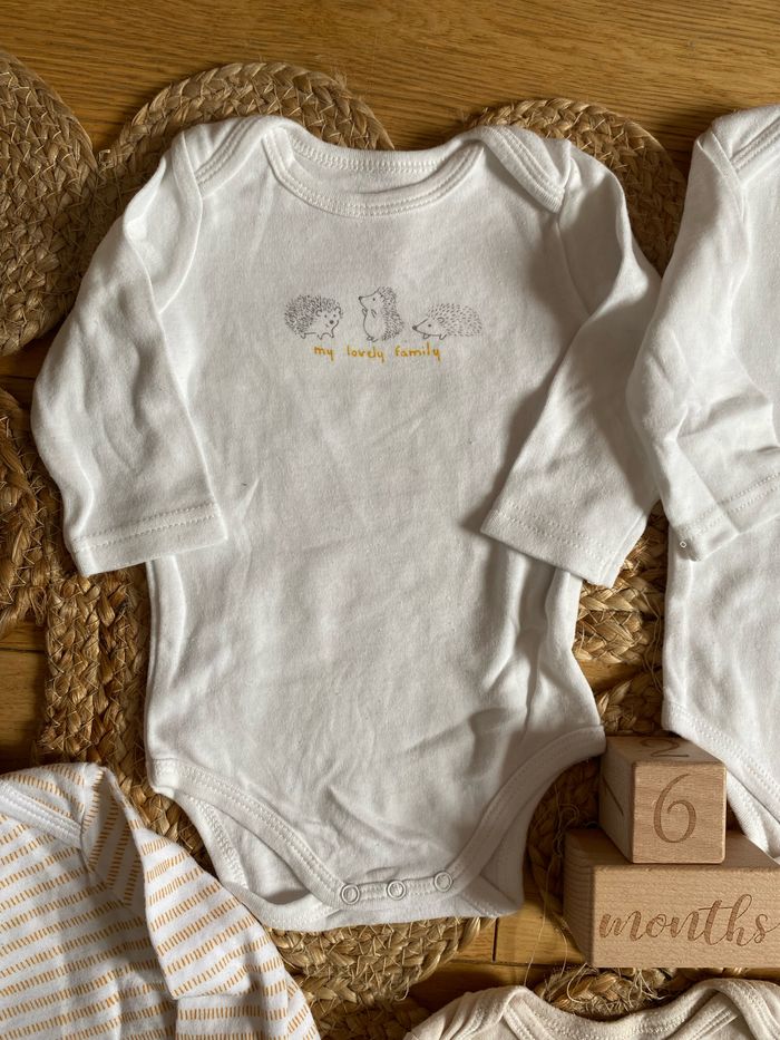 Lot de 7 bodys manches longues 12 mois mixtes - photo numéro 2