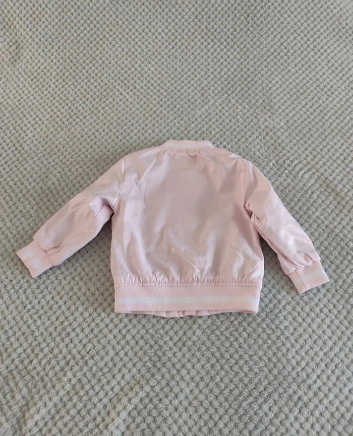 🎀 Jolie petite veste bombers rose poudré taille 74cm 9-12 mois - photo numéro 2