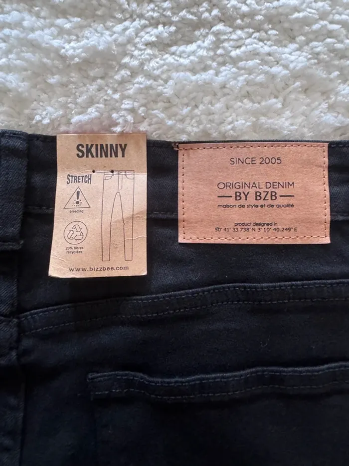Jean Skinny BZB Homme - Noir Basique - Taille 40 / M - Neuf avec Étiquette - Valeur 15€ - photo numéro 5