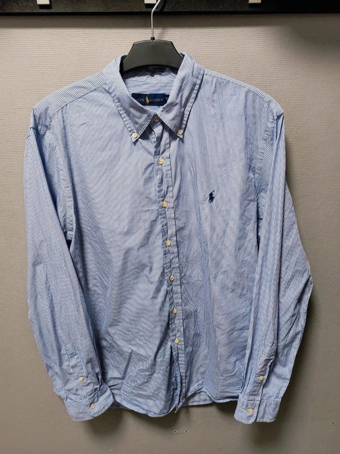 Chemise Ralph Lauren rayée bleue et blanche – Taille XL (équivalent L/XL EU) - photo numéro 2