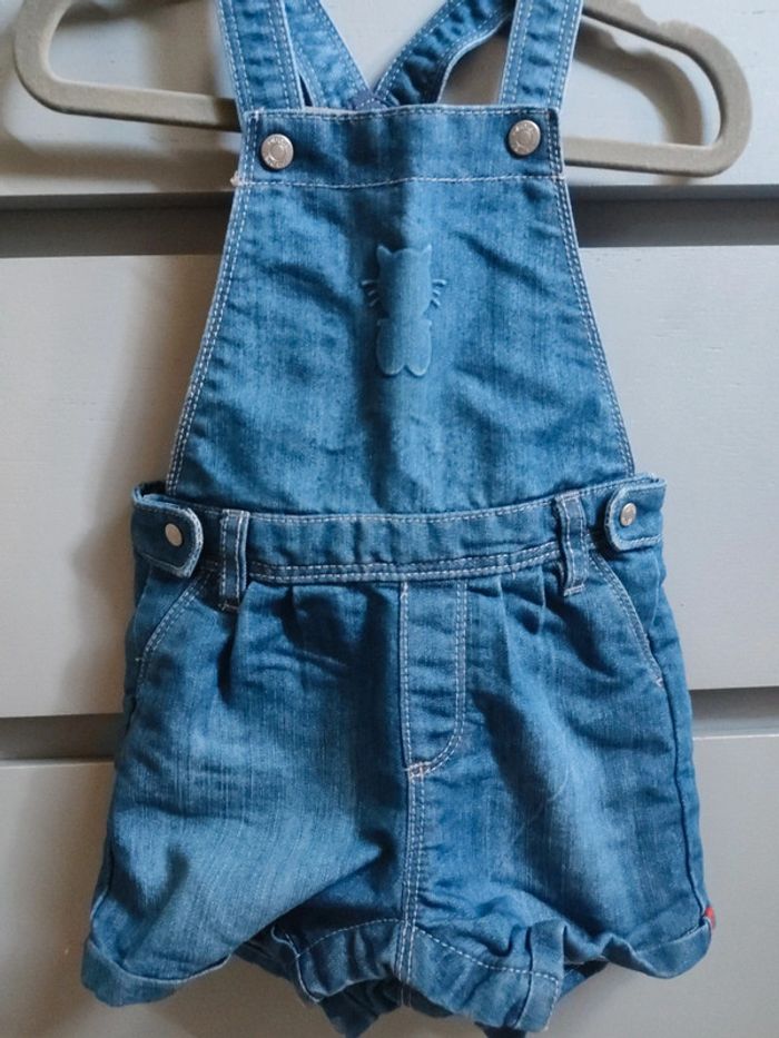 Salopette short chat été jean