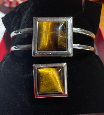 Ensembles Bijoux Bracelet Bague Pierre l’œil de Tigre Boutique artisanale en Guadeloupe