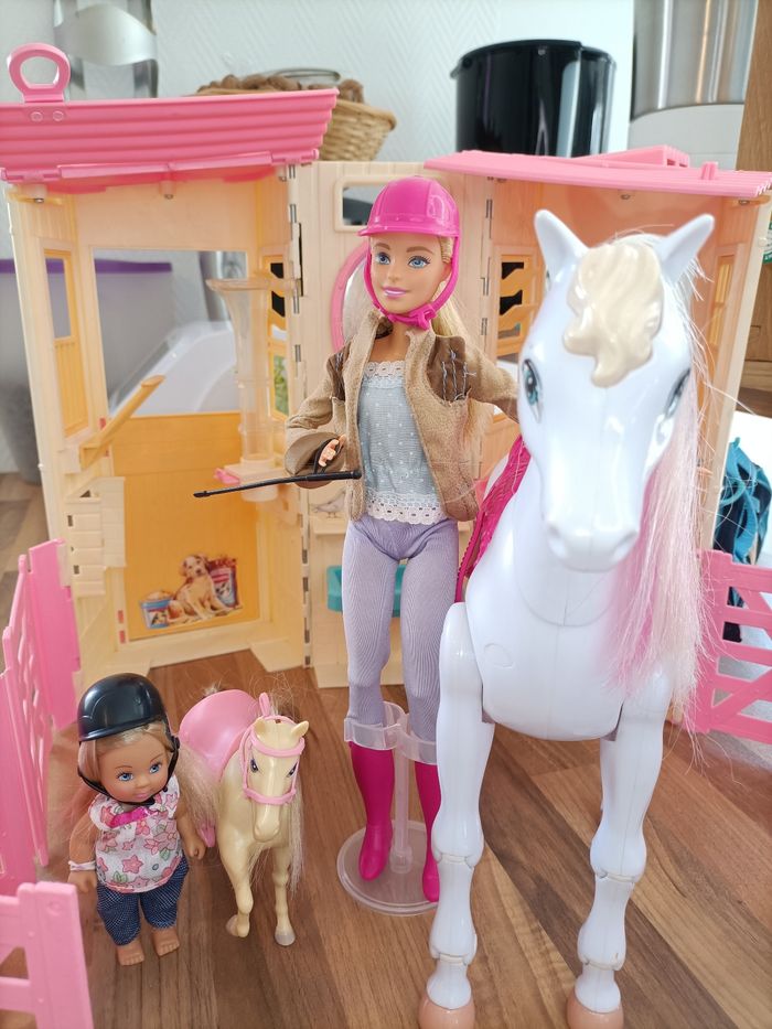 Écurie barbie avec 2 poupées, 2 chevaux et accessoires - photo numéro 4