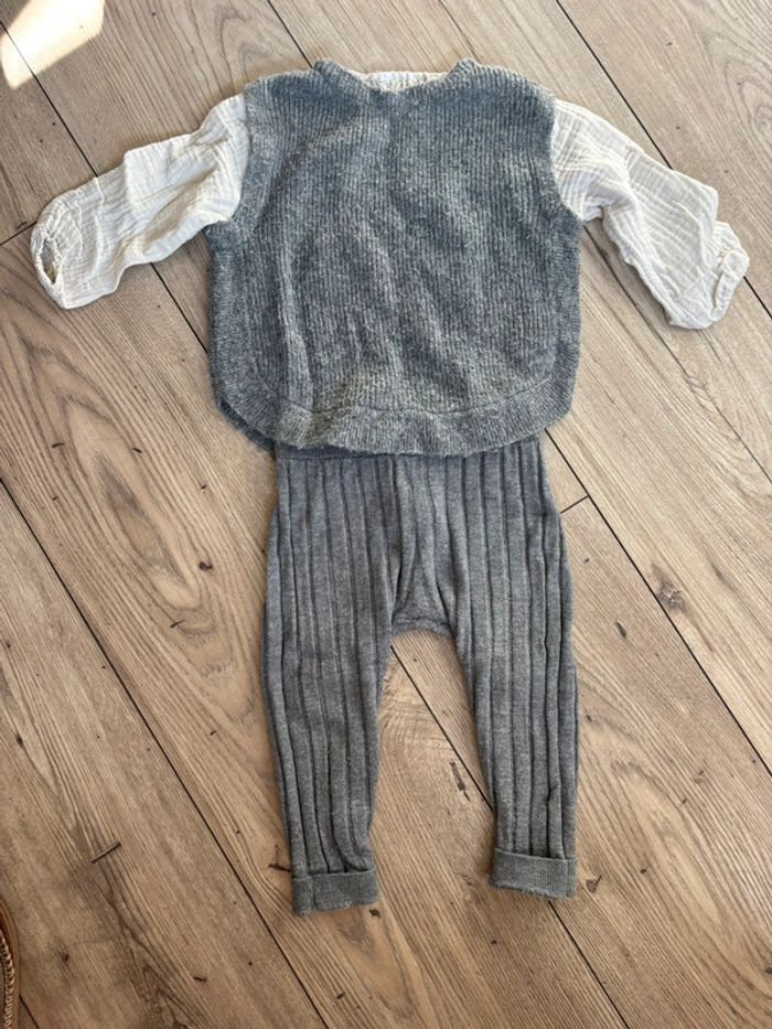 Ensemble gris et blanc pour petite fille - photo numéro 3