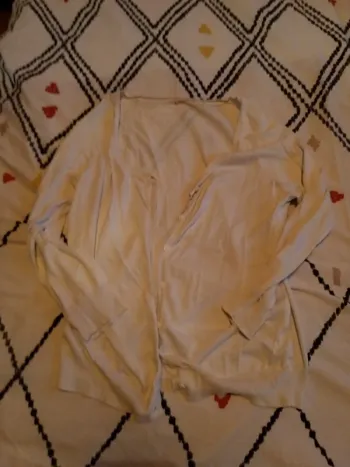 Gilet blanc manches ¾