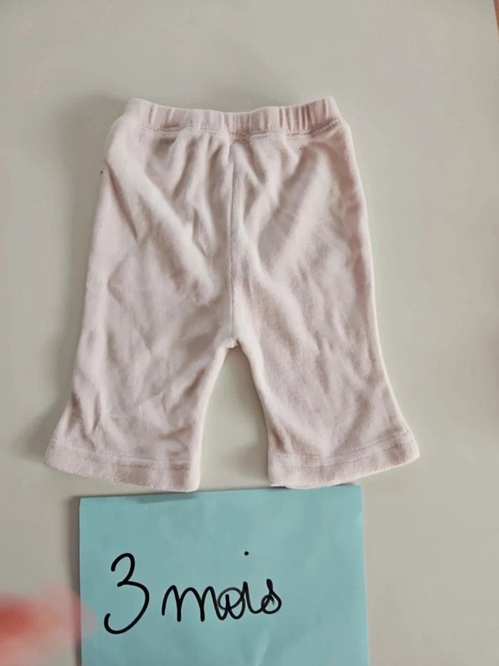 pantalon velour fille 3 mois rose pale - photo numéro 3